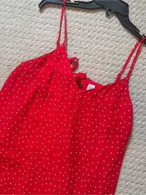 GAP Red Polka Dot Spaghetti Strap Cami midi dress